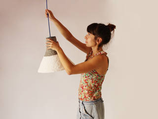 The series of paper pulp pendant lamps “Rumcajs”, Crea-re Studio Crea-re Studio Industrial style nursery/kids room