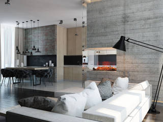 Fireplace apartment, Виталий Юров Виталий Юров Living room