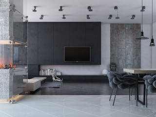 Fireplace apartment, Виталий Юров Виталий Юров Minimalist living room