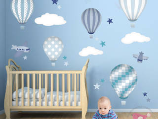 Deluxe Hot Air Balloons Luxury Nursery Wall Art Sticker Designs, Enchanted Interiors Enchanted Interiors 嬰兒房/兒童房