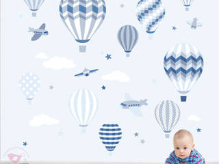 Deluxe Hot Air Balloons Luxury Nursery Wall Art Sticker Designs, Enchanted Interiors Enchanted Interiors Modern nursery/kids room