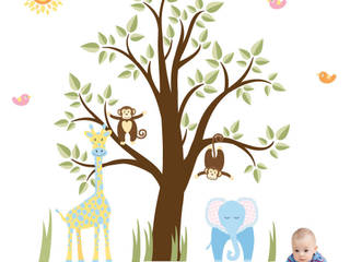 Deluxe Jungle Animal Luxury Nursery Wall Art Sticker Designs for a baby girls of baby boys nursery room, Enchanted Interiors Enchanted Interiors Modern nursery/kids room