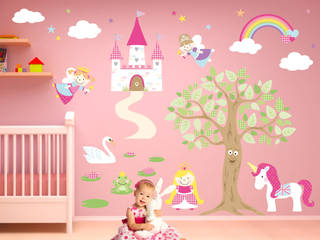 Deluxe Enchanted Fairy Princess Luxury Nursery Wall Art Sticker Design for a baby girls nursery room, Enchanted Interiors Enchanted Interiors 嬰兒房/兒童房