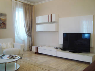 Светлая четырёхкомнатная квартира, Дизайн В Стиле Дизайн В Стиле Eclectic style living room