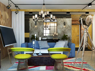Проект интерьера квартиры 60 м2, Apolonov Interiors Apolonov Interiors Industrial style living room