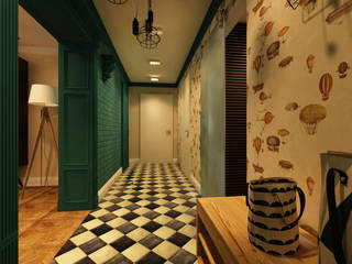 Дизайн проект квартиры 100 м2, Apolonov Interiors Apolonov Interiors Pasillos, vestíbulos y escaleras de estilo ecléctico