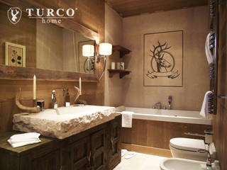 BAITA DI MONTAGNA, turco home srl turco home srl Rustic style bathroom