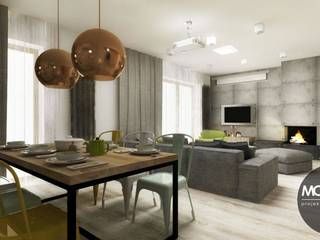 Akcentem mocno charakterystycznym są jasne, naturalne barwy, MONOstudio MONOstudio Living room