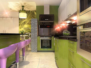 Кухня-гостиная Яблоко , Your royal design Your royal design ミニマルデザインの キッチン
