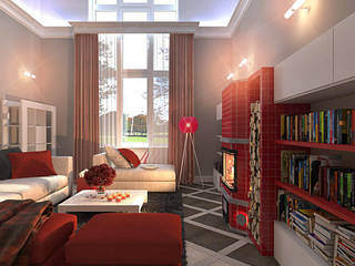 2 storey living room in a private house. Belgorod, Your royal design Your royal design Eclectic style living room