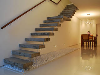 Projeto Residêncial Manuel, ArkDek ArkDek Eclectic style corridor, hallway & stairs