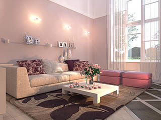 2 storey living room in a private house. Belgorod, Your royal design Your royal design Ausgefallene Wohnzimmer