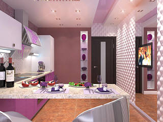 kitchen fuchsia in Minsk, Your royal design Your royal design Eclectic style kitchen