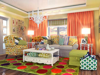living room 2, Your royal design Your royal design Wohnzimmer im Landhausstil