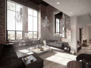 Authentic Lofts, NATURAL LIGHT DESIGN STUDIO NATURAL LIGHT DESIGN STUDIO Living room