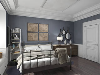 Спальня с мужским характером., Aleksandra Kostyuchkova Aleksandra Kostyuchkova Eclectic style bedroom
