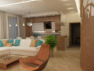 Квартира в Ж,К. 21 век. Казань, Efimova Ekaterina Efimova Ekaterina Modern living room