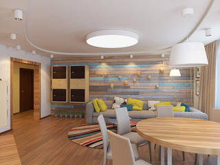 Квартира в экостиле в Санкт-Петербурге, olegkurgaev design olegkurgaev design Scandinavian style living room