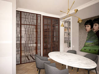 Петербургская ретро квартира, ELENA BELORYBKINA ELENA BELORYBKINA Eclectic style dining room