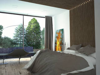 Дом-бетон, Grynevich Architects Grynevich Architects Minimalist bedroom