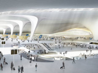 Beijing Daxing International Airport, Zaha Hadid Architects Zaha Hadid Architects Powierzchnie handlowe