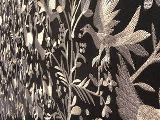 Aves Embroidered Wallpaper, CUSTHOM CUSTHOM Modern walls & floors