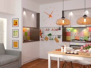 Малогабаритная однушка для молодой семьи, Мария Трифанова Мария Трифанова Scandinavian style kitchen