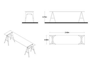 MESA DE TRABAJO, gOO Arquitectos gOO Arquitectos Minimalistische studeerkamer