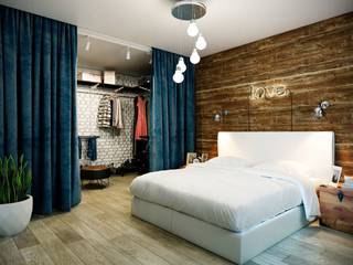Каменный лофт, CO:interior CO:interior Phòng ngủ phong cách công nghiệp