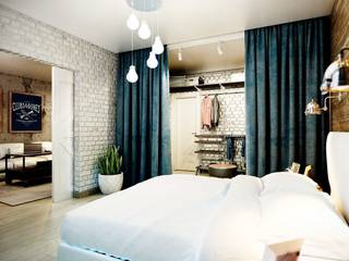 Каменный лофт, CO:interior CO:interior Industrial style bedroom