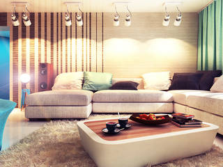 living room with the game box, Your royal design Your royal design ミニマルデザインの リビング