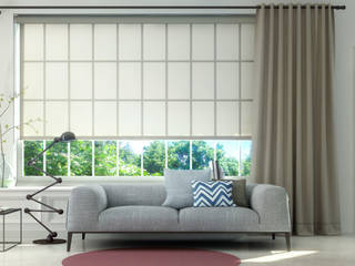 Estor enrollable y cortina tradicional - Kaaten Kaaten Modern Living Room Muebles,Propiedad,Ventana,Madera,Accesorio,Sombra,Rectángulo,Cortina,Comodidad,Planta