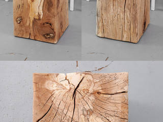 Holzwürfel mit Sitzmulde, Holzgeschichten Holzgeschichten Minimalist living room