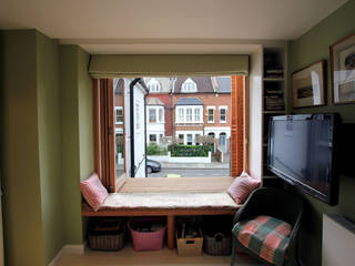 Timber window seating Affleck Property Services Modern style bedroom