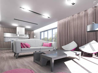 Mieszkanie 91m2, ADV Design ADV Design غرفة المعيشة
