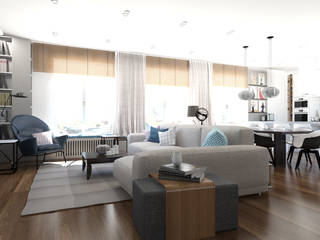 Apartament 115 m2, ADV Design ADV Design غرفة المعيشة