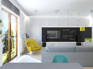 Mieszkanie 76 m2, ADV Design ADV Design Scandinavian style living room