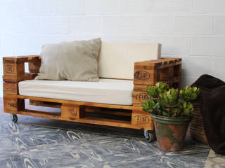 ALMANZOR sofá palets. 120x80cm, ECOdECO Mobiliario ECOdECO Mobiliario Jardines de estilo rústico