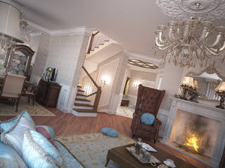 Дом с английскими мотивами, премиум интериум премиум интериум Classic style living room