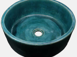 Turquoise handmade sink Florisa Bagno in stile rustico Ceramica Lavabi