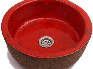 Stylish red sink Florisa Kamar Mandi Gaya Rustic Keramik Sinks