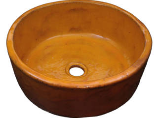 Orange handmade sink Florisa Bagno in stile rustico Ceramica Lavabi