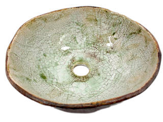 Crackle sink in rustic style Florisa Kamar Mandi Gaya Rustic Keramik Sinks