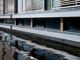Woonboot in glas en staal, Kodde Architecten bna Kodde Architecten bna Casas de estilo moderno