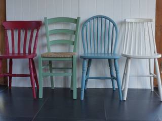 Hand Painted Dining Chairs, Rectory Blue Rectory Blue Landelijke eetkamers