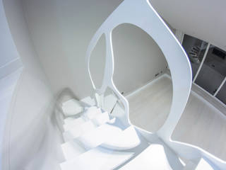 White Welded-steel Staircase, Railing London Ltd Railing London Ltd Stairs