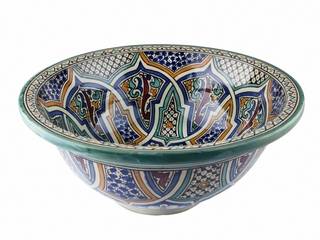 Mikhat - Umywalka ceramiczna z Maroka, Kolory Maroka Kolory Maroka Baños de estilo tropical