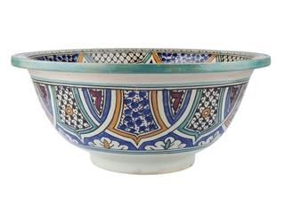 Mikhat - Umywalka ceramiczna z Maroka, Kolory Maroka Kolory Maroka Baños de estilo tropical