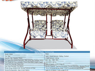 İkiz Metal Bahçe Salıncağı, ERİNÖZ OUTDOOR FURNITURE ERİNÖZ OUTDOOR FURNITURE Balcon, Veranda & Terrasse méditerranéens