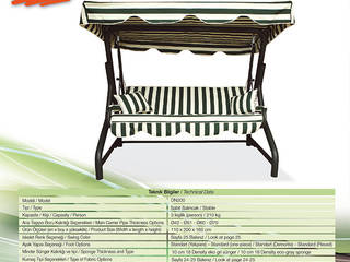 3 Kişilik Bahçe Salıncağı, ERİNÖZ OUTDOOR FURNITURE ERİNÖZ OUTDOOR FURNITURE Balcon, Veranda & Terrasse méditerranéens